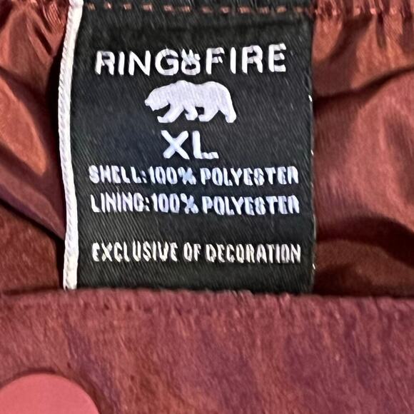 Ring of Fire Men's Burgundy Bomber Jacket.  Size XL - Picture 5 of 7